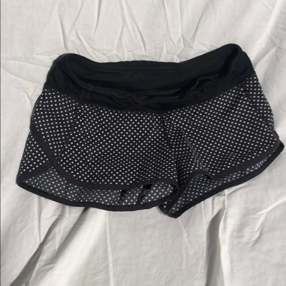 Black and white polka dot lulu shorts